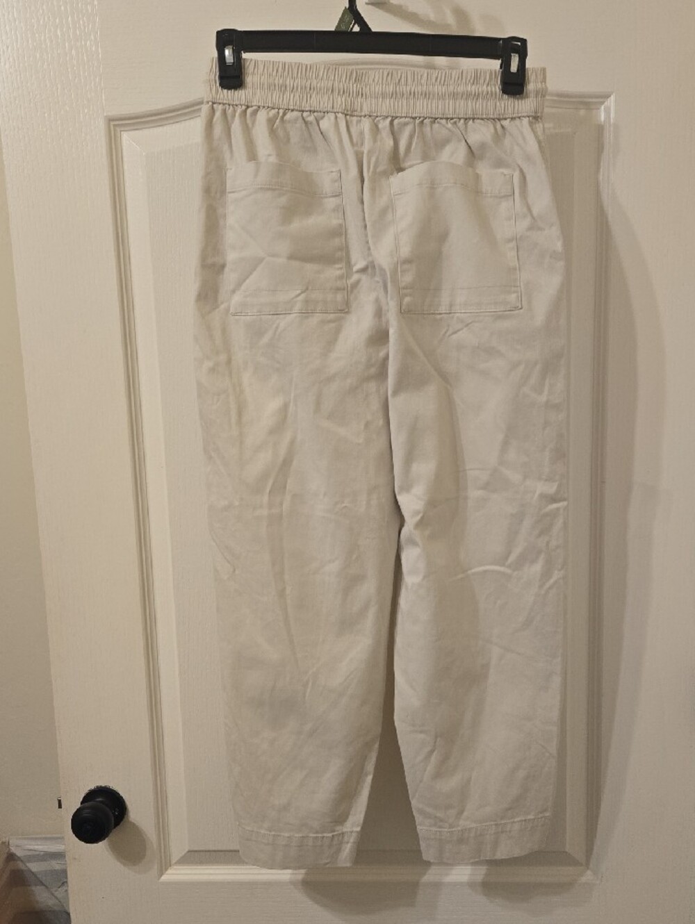 ⛱️Nicole Miller Cream Drawstring Elastic Waist Pants - Picture 4 of 11